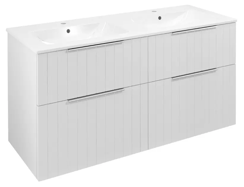 Levně Sapho Cirasa - Umyvadlová skříňka Strip 118x64x46 cm, 4x zásuvka, matná bílá CR121-3131S-21