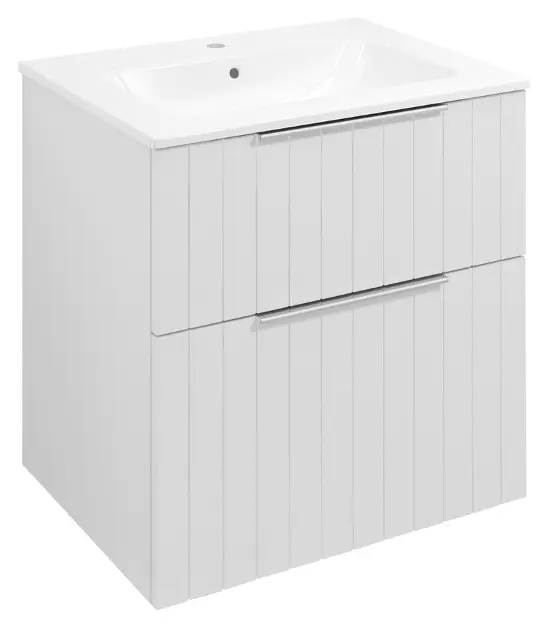 Levně Sapho Cirasa - Umyvadlová skříňka Strip 59x64x46 cm, 2x zásuvka, matná bílá CR601-3131S