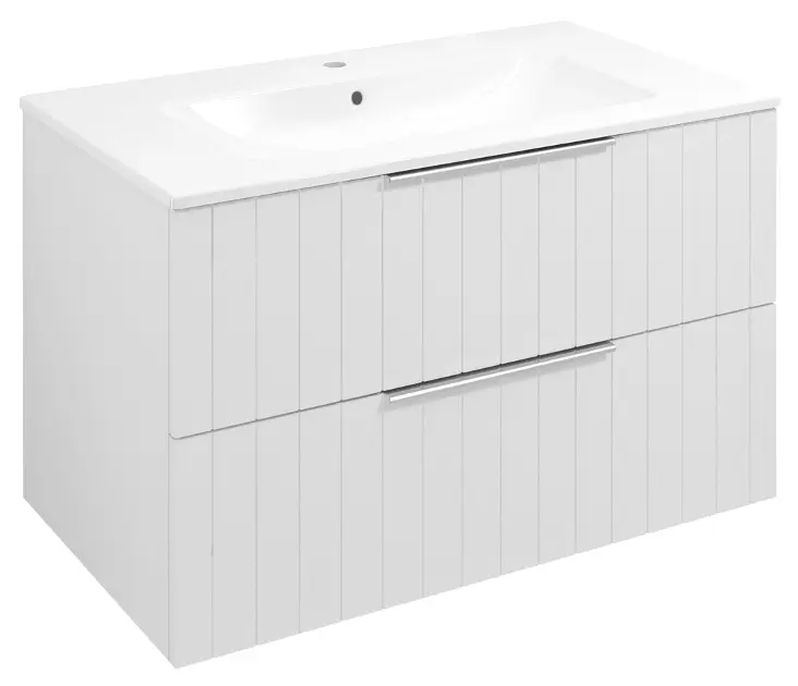 Levně Sapho Cirasa - Umyvadlová skříňka Strip 80x52x46 cm, 2x zásuvka, matná bílá CR801-3131S