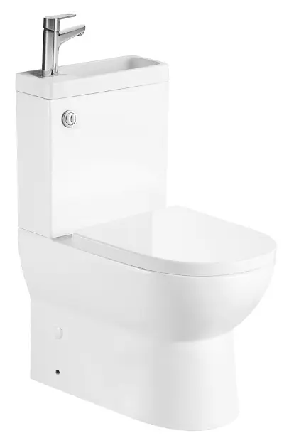 Aqualine Jalta Hygie - Combinatietoilet met wastafel, Rimless, Vario-afvoer, wit PB103H