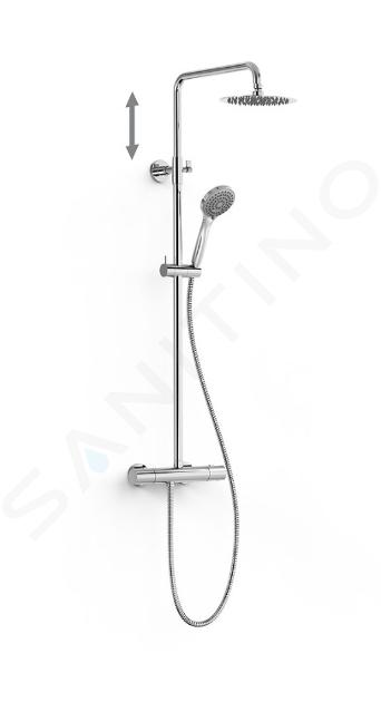 TRES Base - Sprchový set s termostatom, priemer 20 cm, 3 prúdy, chróm 19038710