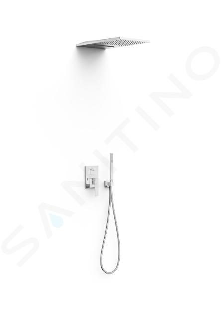 TRES Slim - Sprchový set s batériou pod omietku, s telesom, 28x55 cm, 2 prúdy, chróm 20227301