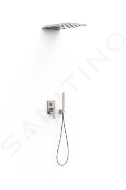 TRES Slim - Sprchový set s batériou pod omietku, s telesom, 28x55 cm, 2 prúdy, oceľ 20227301AC