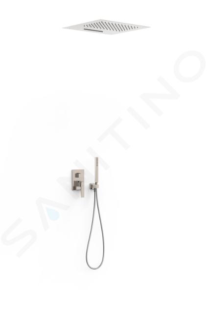 TRES Slim - Sprchový set s batériou pod omietku, s telesom, 50x50 cm, 2 prúdy, oceľ 20227302AC