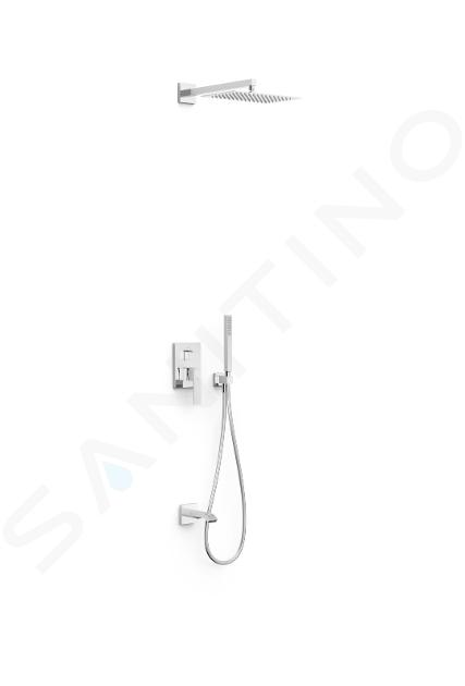TRES Slim - Sprchový set s vaňovou batériou pod omietku, s telesom, 30x20 cm, chróm 20227303