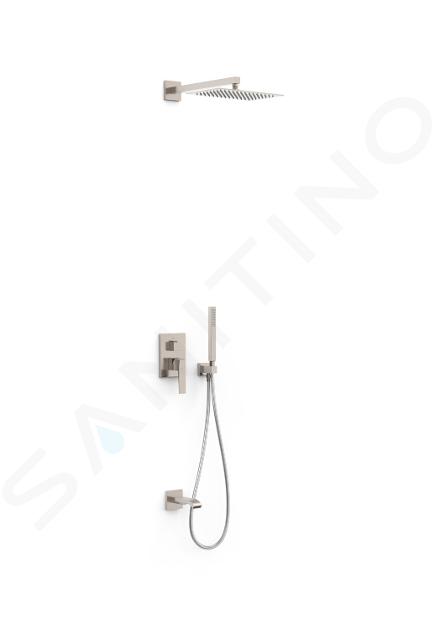 TRES Slim - Sprchový set s vaňovou batériou pod omietku, s telesom, 30x20 cm, oceľ 20227303AC