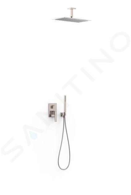 TRES Slim - Sprchový set s batériou pod omietku, s telesom, 40x25 cm, oceľ 20228003AC