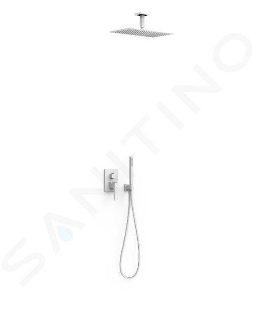TRES Slim - Sprchový set s batériou pod omietku, s telesom, 40x25 cm, matná biela 20228003BM