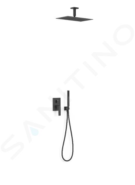 TRES Slim - Sprchový set s batériou pod omietku, s telesom, 40x25 cm, chróm 20228003NM