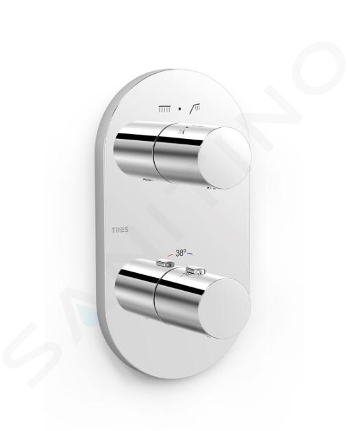 TRES Base - Termostatická batéria pod omietku, na 2 spotrebiče, chróm 21525001