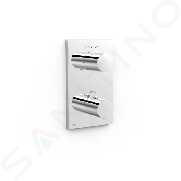 TRES Base Plus - Termostatická batéria pod omietku, na 2 spotrebiče, chróm 21625001