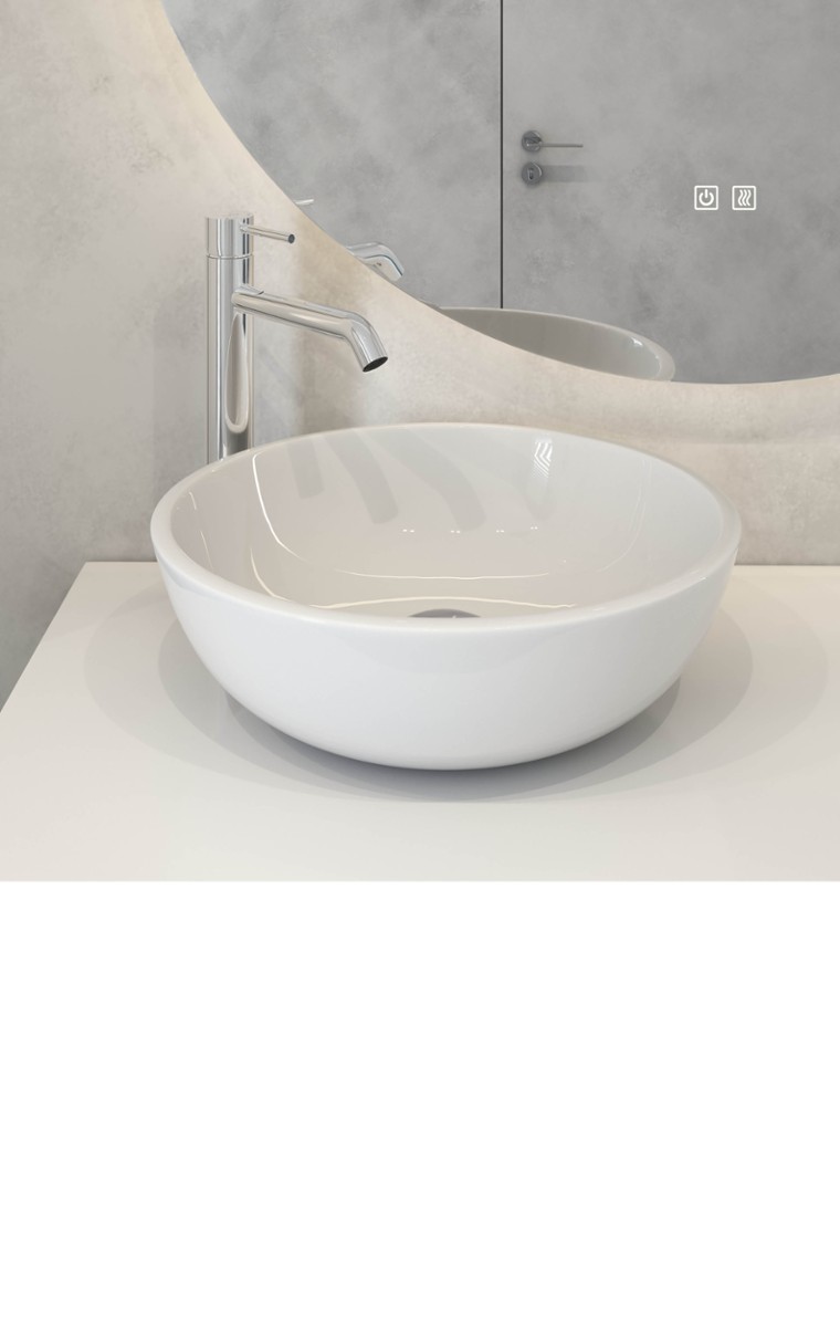 kielle Idolio - Opzetwastafel, diameter 40 cm, wit 30624410