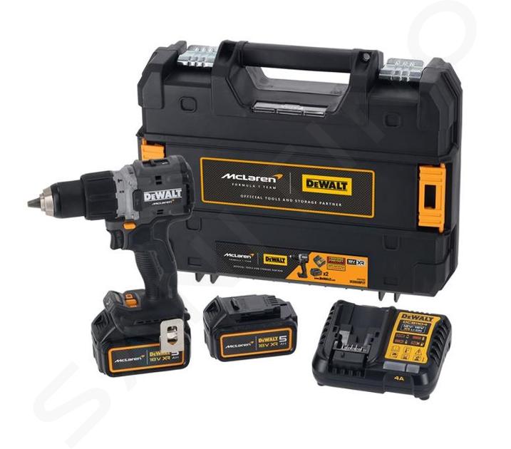 DeWALT Gereedschap - 18V ACCU-klopboormachine, 2x 5,0 Ah XR accu, lader, McLaren DCD85MP2T