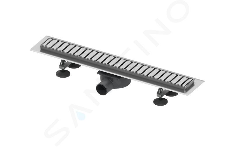 Tece Linus - Sprchový žlab 90 cm, s roštem, kartáčovaná nerezová ocel 15100099