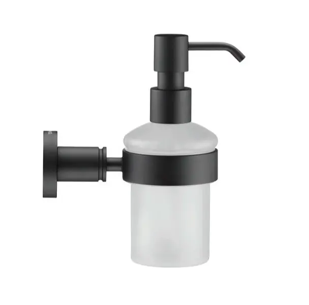 Duravit D-Code - Zeepdispenser met houder, glas/mat zwart 0099164600