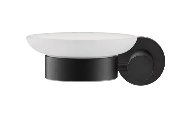 Duravit D-Code - Zeepbakje met houder, links, matglas/matzwart 0099174600
