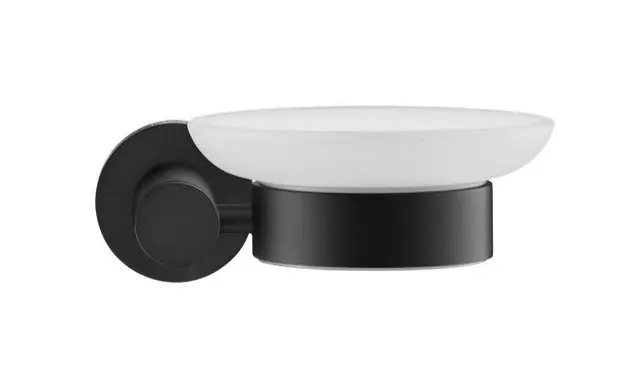 Duravit D-Code - Zeepbakje met houder, rechts, matglas/matzwart 0099184600