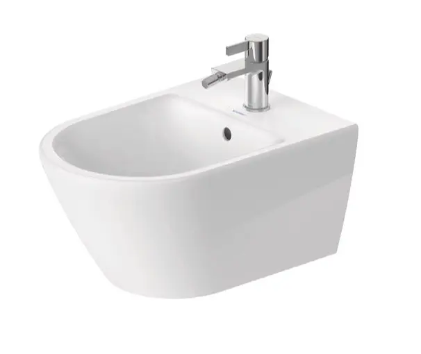 Duravit D-Neo - Bidet sospeso, con troppopieno e foro per il miscelatore, bianco opaco 2294153200