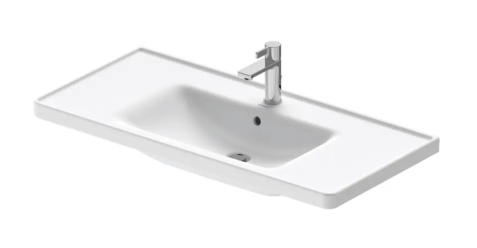 E-shop Duravit D-Neo - Umývadlo 100x48 cm, s prepadom, otvor na batériu, matná biela 2367103200
