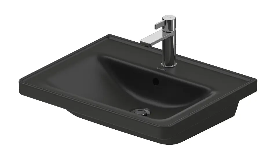 E-shop Duravit D-Neo - Umývadlo 60x48 cm, s prepadom, otvor na batériu, antracit 2367601300