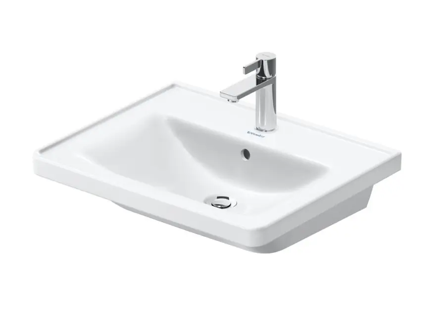 E-shop Duravit D-Neo - Umývadlo 60x48 cm, s prepadom, otvor na batériu, matná biela 2367603200