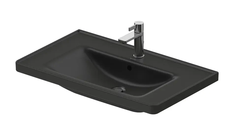 Duravit D-Neo - Lavoar 80x48 cm, cu preaplin, orificiu pentru baterie, antracit 2367801300