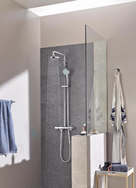 olifant verdrievoudigen onwettig Grohe Euphoria - Regendouchesysteem met thermostaat, 180 mm, 3-jets, chroom  27296001 | Sanitino.nl