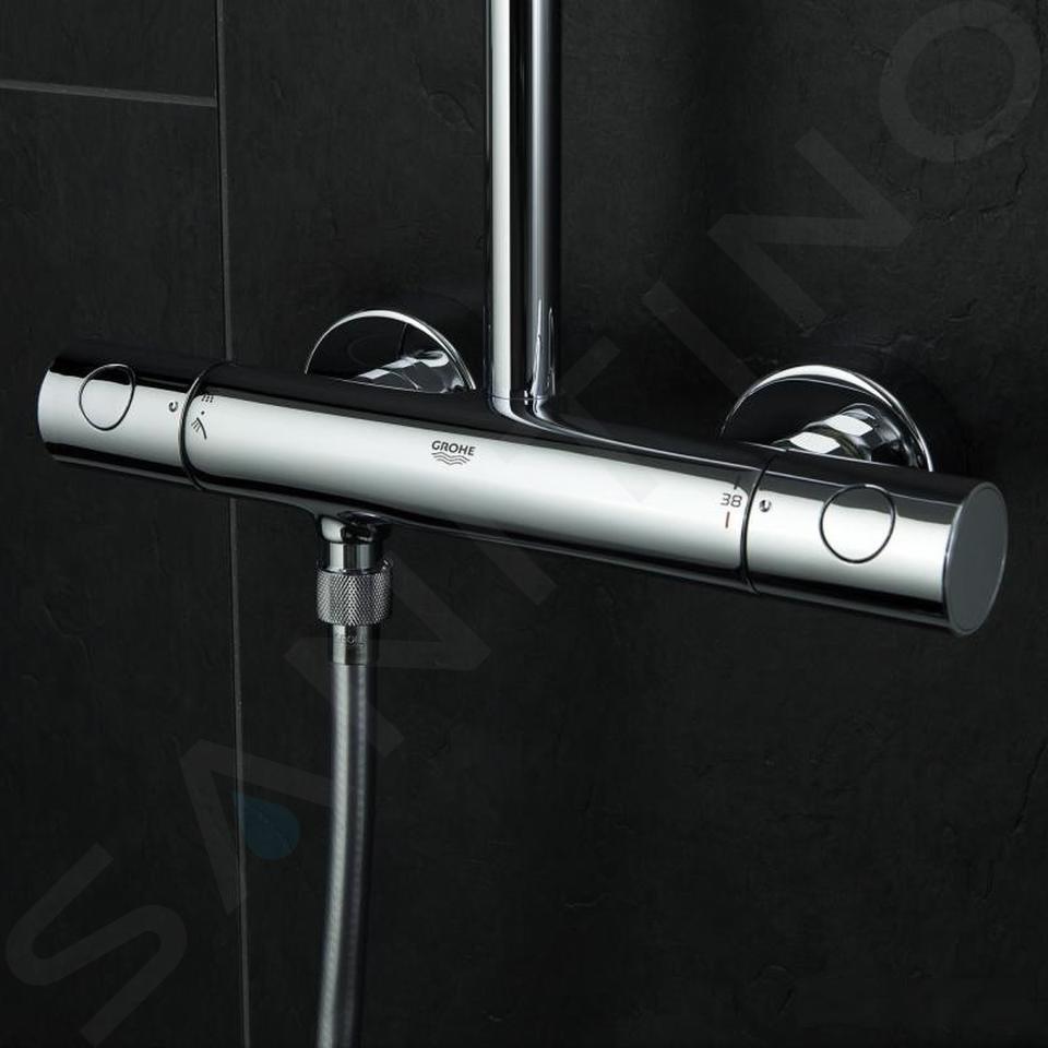 Saliscendi Doccia, Aste Doccia, Ricambi Saliscendi - GROHE 110-H27296  COLONNA DOCCIA CON MISCELATORE TERMOSTATICO ESTERNO EUPHORIA