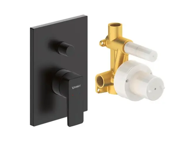 E-shop Duravit Manhattan - Batéria pod omietku, na 2 spotrebiče, s telesom, matná čierna MH4210008046