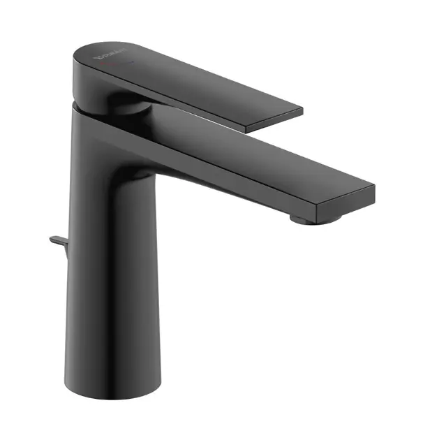 Duravit Tulum - Wastafelkraan met afvoer, FreshStart, mat zwart TU1021001046