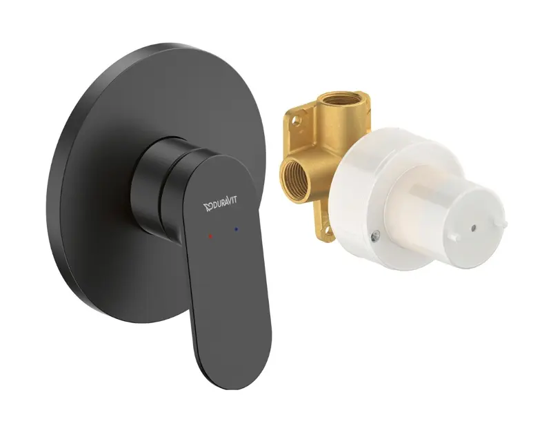 E-shop Duravit Wave - Sprchová batéria pod omietku, s telesom, matná čierna WA4210007046