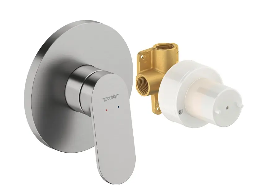 Duravit Wave - Sprchová baterie pod omítku, s tělesem, kartáčovaný nerez WA4210007070