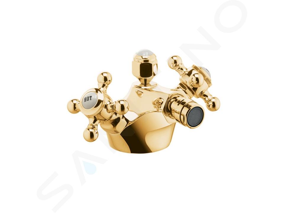 Kludi Adlon - Miscelatore monocomando per bidet, con sistema di scarico 1 1/4, color oro 512114520