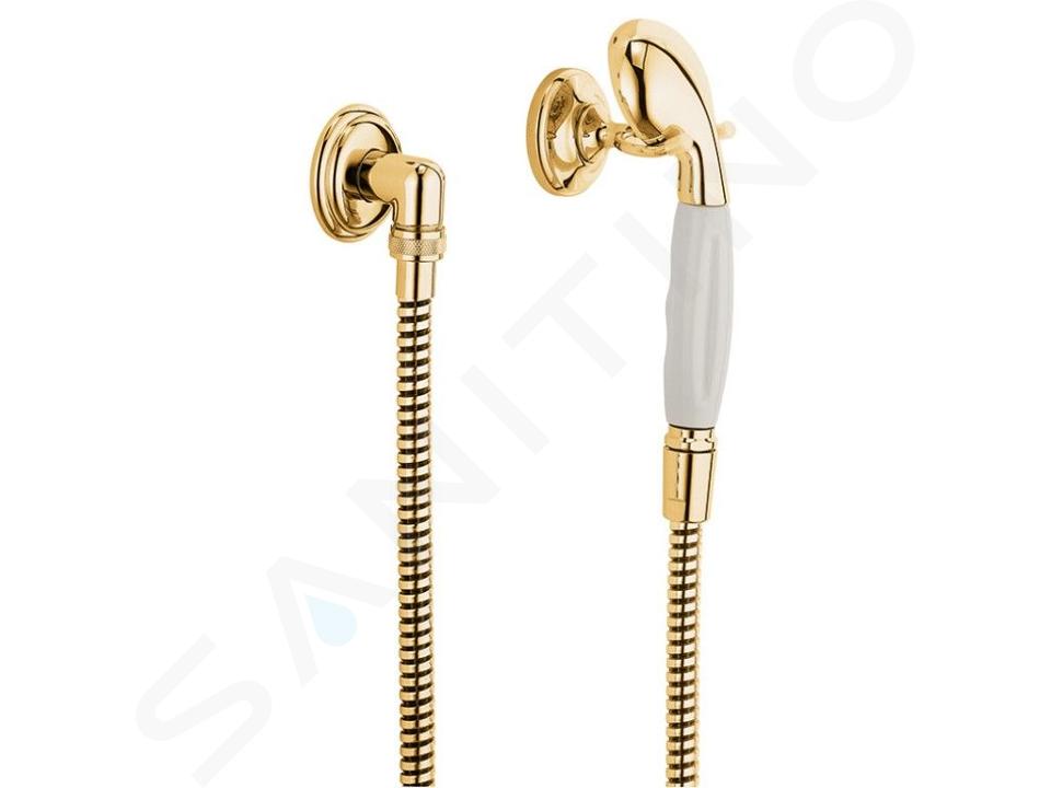 Kludi Adlon - Set doccetta, getto singolo, supporto e flessibile, color oro 2710545