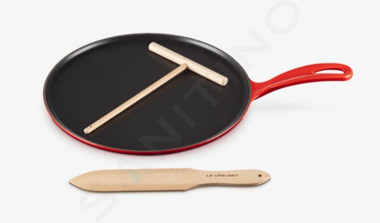 Le Creuset - Crêpespfanne, Inkl. Holzschieber, Durchmesser 27 cm, cerise 20136270600460