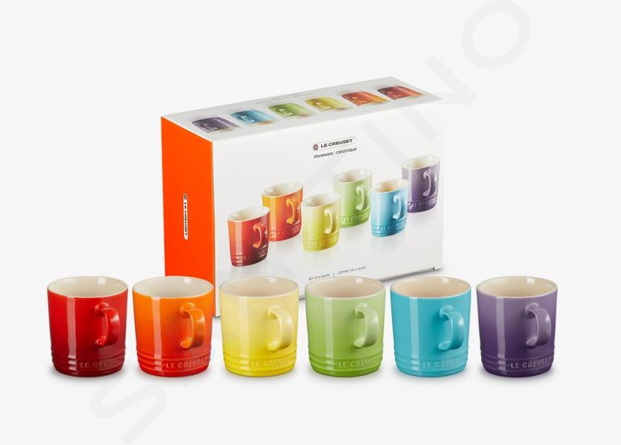 Le Creuset - Kubek ceramiczny, pojemność 350 ml, 6 sztuk, mix kolorów 79114358359030