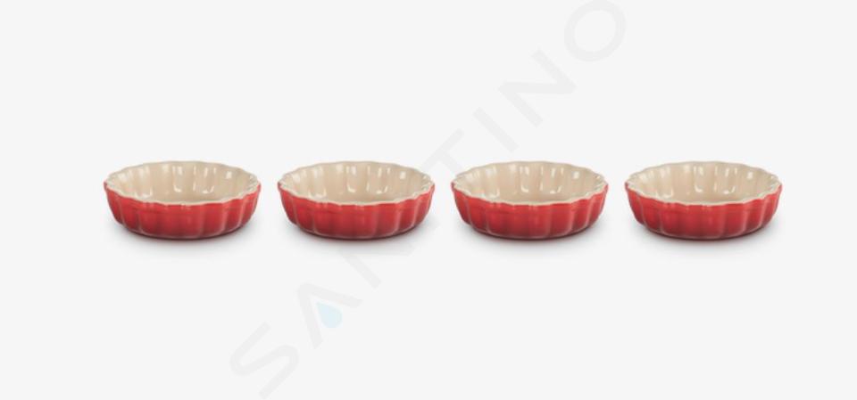 Le Creuset - Moule à tarte, diamètre 11 cm, 4 pièces, cerise 91017411060000