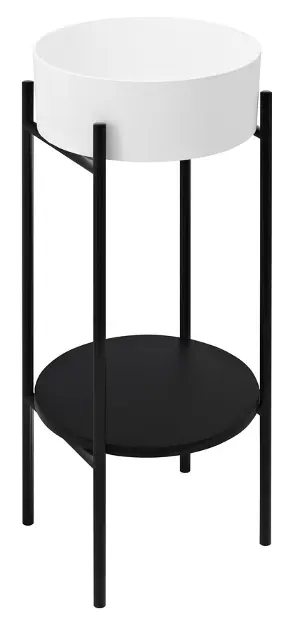 Sapho Puno - Pedestal con lavabo y accesorios, negro/blanco mate SKA380-2-01