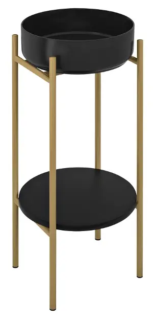 Sapho Puno - Sokkel met wastafel en accessoires, mat goud/mat zwart SKA380-5-01