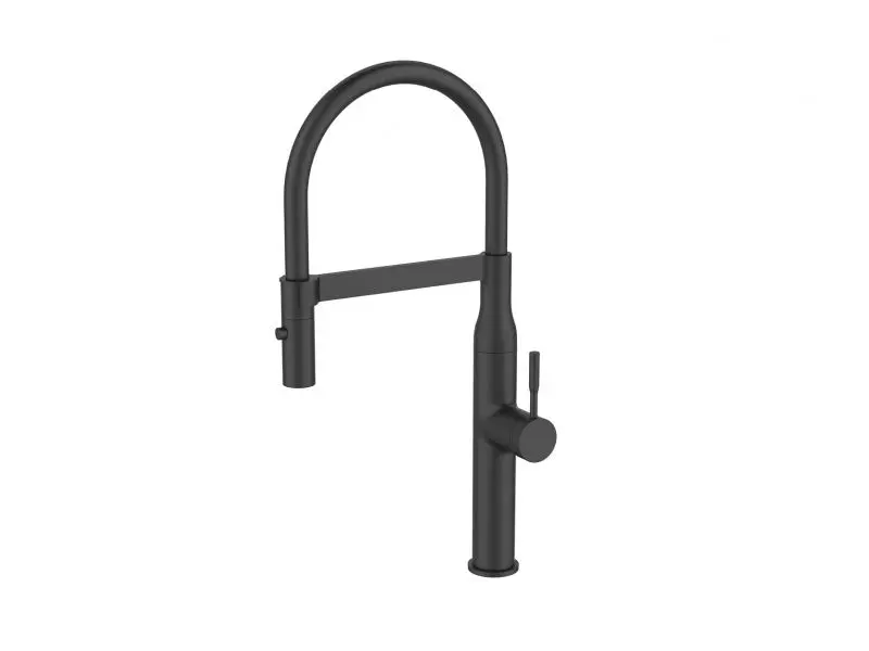 Alveus Mirage - Baterie chiuvetă cu braț flexibil și duș, negru mat 1150893