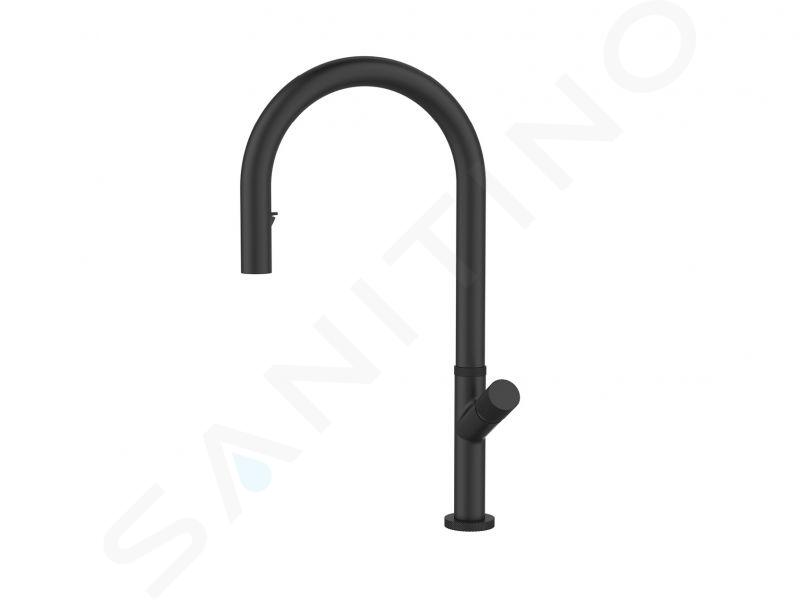 Alveus Swan - Dřezová baterie s výsuvnou sprškou, matná černá 1150908