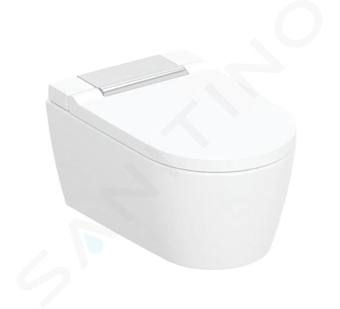 Geberit AquaClean - Sela elektronisch bidet met keramiek, wandmontage, TurboFlush, SoftClosing, KeraTect, wit/glanzend chroom 146.220.21.1