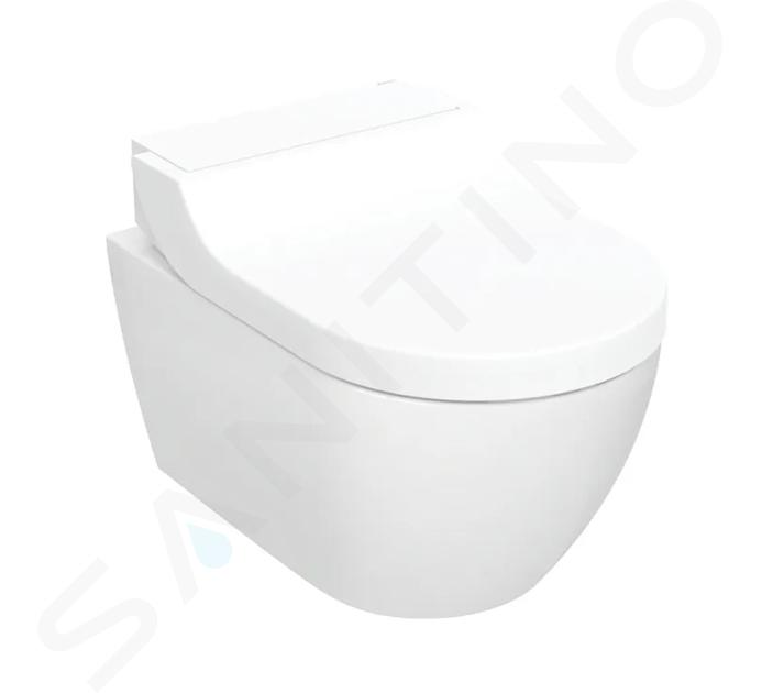 Geberit AquaClean - Elektronisches Bidet Tuma Comfort mit Keramik, Wandmontage, TurboFlush, SoftClosing, KeraTect, Glas/weiß 146.290.SI.1
