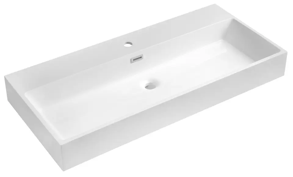 E-shop Sapho - Umývadlo Aquatic 100x46 cm, s prepadom, otvor na batériu, biela AT100