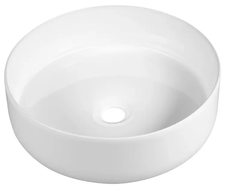 E-shop Sapho - Umývadlo na dosku Fiastra, priemer 40 cm, bez prepadu, bez otvoru na batériu, biela FT801