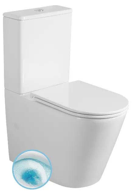 Sapho Avis - WC kompakt, odpływ vario, Vortex Rimless, biały PC106V