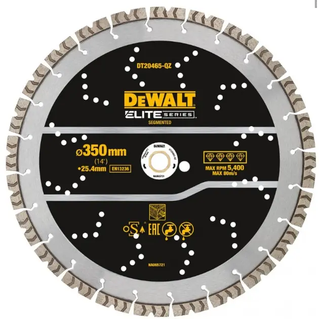 Levně DeWALT Příslušenství - Diamantový řezný kotouč na tvrdé materiály 350x25,4 mm DT20465