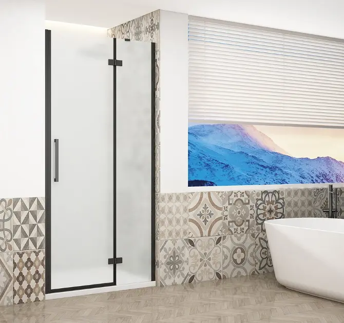 Gelco Trinity - Porta doccia 100 cm, destra, vetro satinato/nero GT1210MR-B