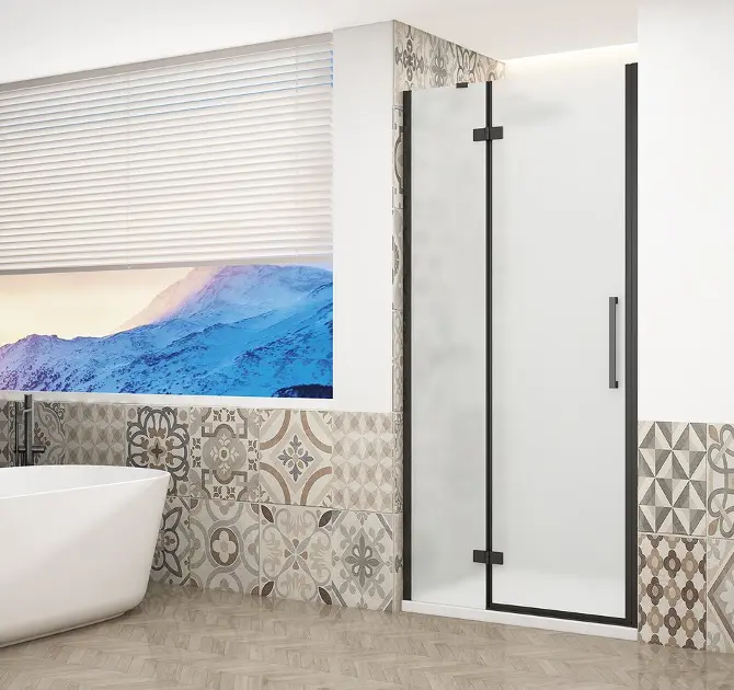 Gelco Trinity - Duschtür 80 cm, links, Glas matt/schwarz GT1280ML-B