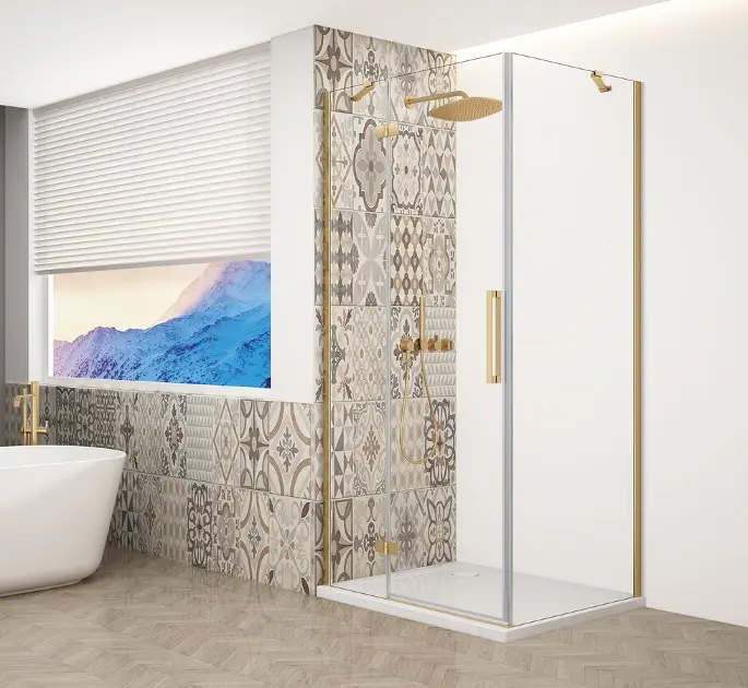 Levně Gelco Trinity - Sprchový kout 80x80 cm, levé, čiré sklo/zlatá GT5680-80CL-G